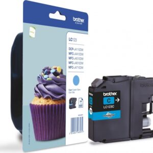 Cartus Cerneala Original Brother Cyan, LC123C, pentru DCP-J4110| MFC-J4410|J4510|J4610|J4710|J6520|J6920, 600, (timbru verde 0.15 lei), "LC123C"